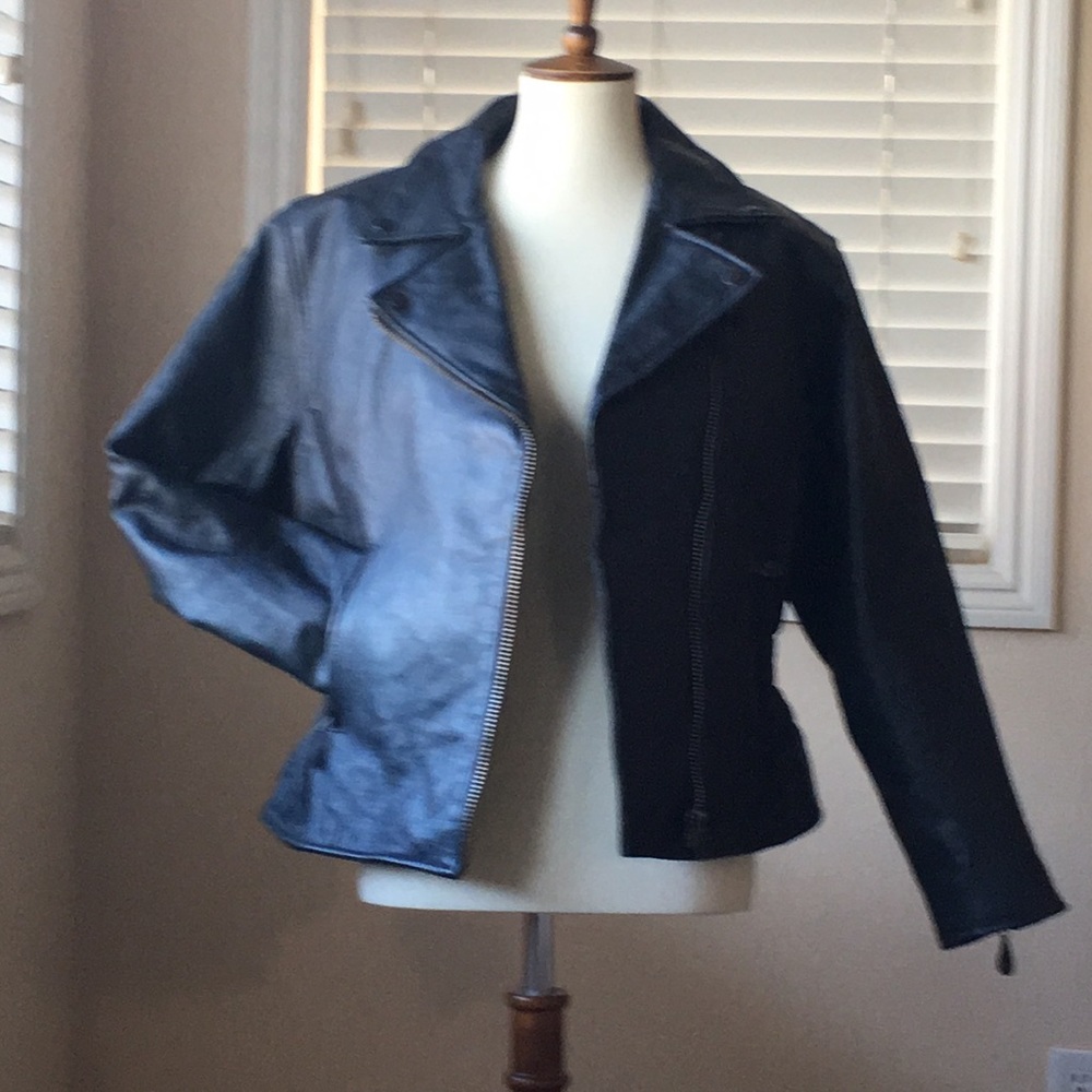 Leather motorcycle jacket